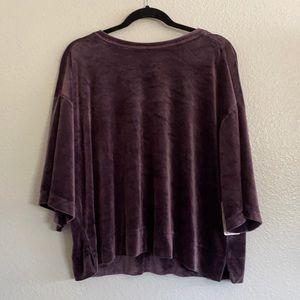 FREE PEOPLE Purple Boatneck Neckline Top Size M